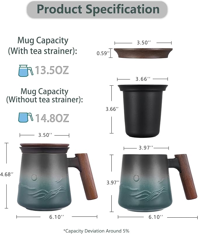 ZENS Tea Mug with Infuser and Lid