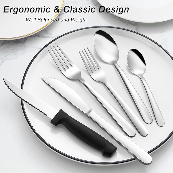 Pleafind 72-Pieces Silverware Set