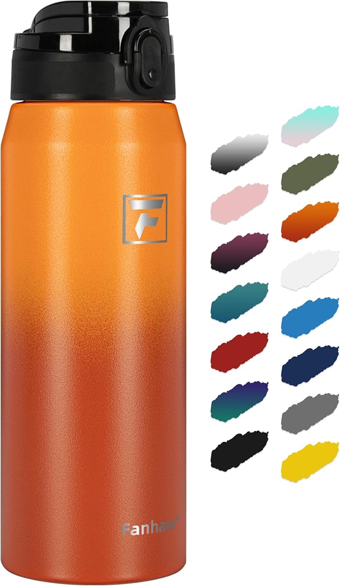 Fanhaw 24 oz Insulated Stainless Steel Water Bottle