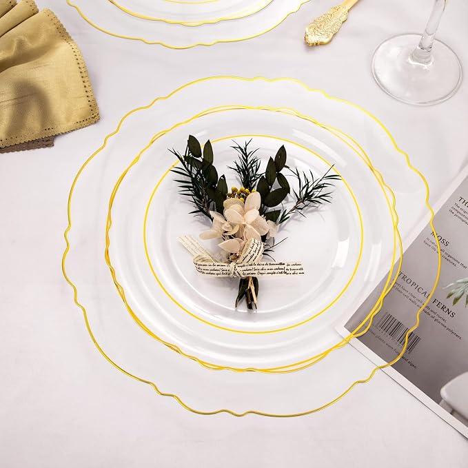 100pcs Clear Disposable Plastic Plates