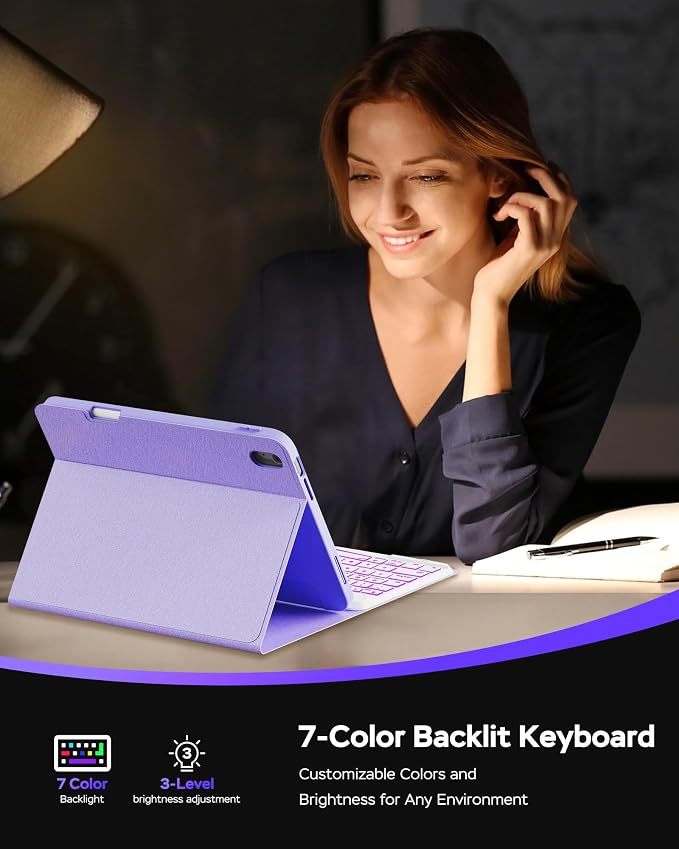 Folio Keyboard Case for iPad 10th Gen 10.9 inch and iPad 11th, Magnetic