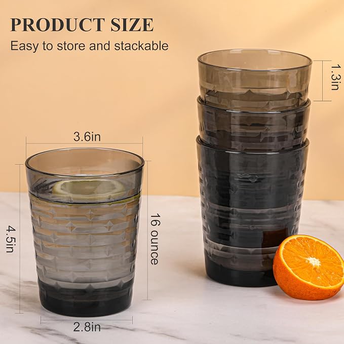 BPA-Free Plastic Tumblers 6 Pack | Reusable Dishwasher Safe | Stackable