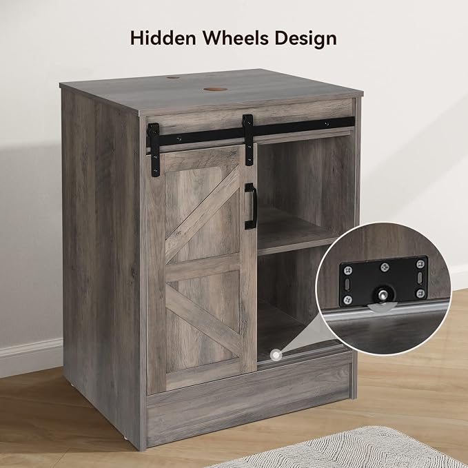 24" Barn Door Bathroom Vanity