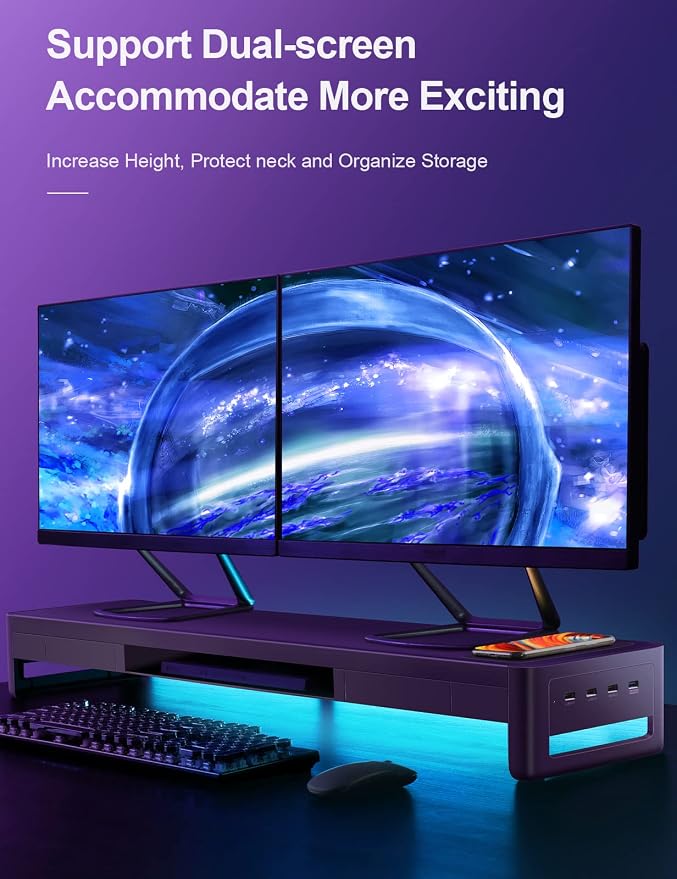 meatanty Dual Monitor Stand Riser
