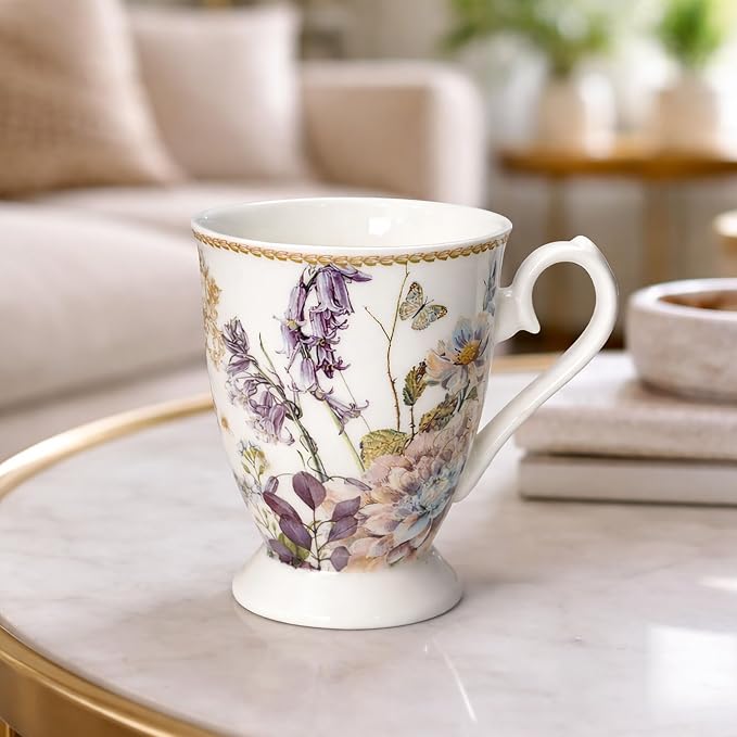 STP GOODS Porcelain Tea/Coffee Cup in Gift Box Fine Porcelain Coffee Cup Tea