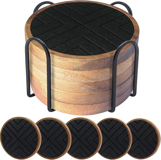 Coasters for Drinks Absorbent 5 Pack, Coasters for Coffee Table