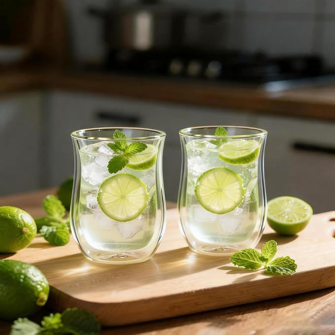 Easyworkz Double Walled Glass Coffee Mugs, Cocktails & All Beverages