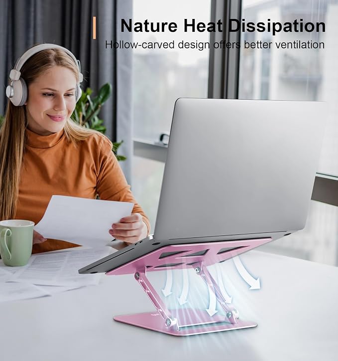 Laptop Stand Holder, Adjustable Desk Laptop Riser, Foldable Notebook Computer