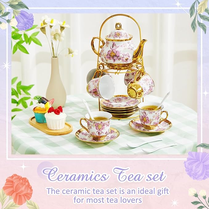 Zhehao 20 Pcs Porcelain Tea Set