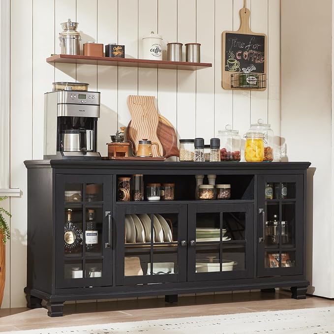 Large Black Sideboard Buffet Cabinet