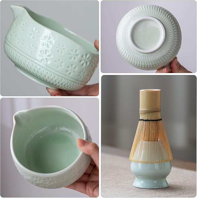 Buucup Matcha Whisk Set, Ceramic Matcha Kit