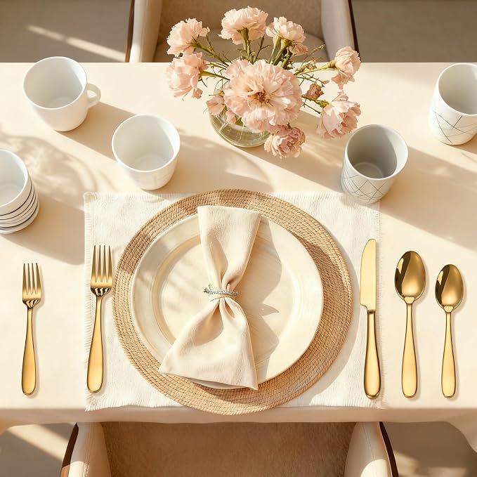 40-Piece Gold Silverware Set, Flatware Set