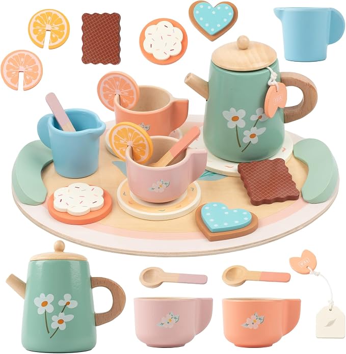 Tea Party Set for Little Girls Birthday Gift Pretend Play Food Princess Toy |
