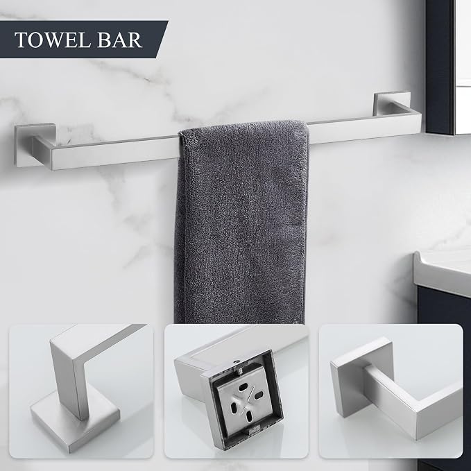 Bathroom Hardware Set Brushed Towel Bar Set Stainless Steel Bathroom