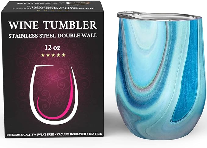 CHILLOUT LIFE 12 oz Stainless Steel Wine Tumbler