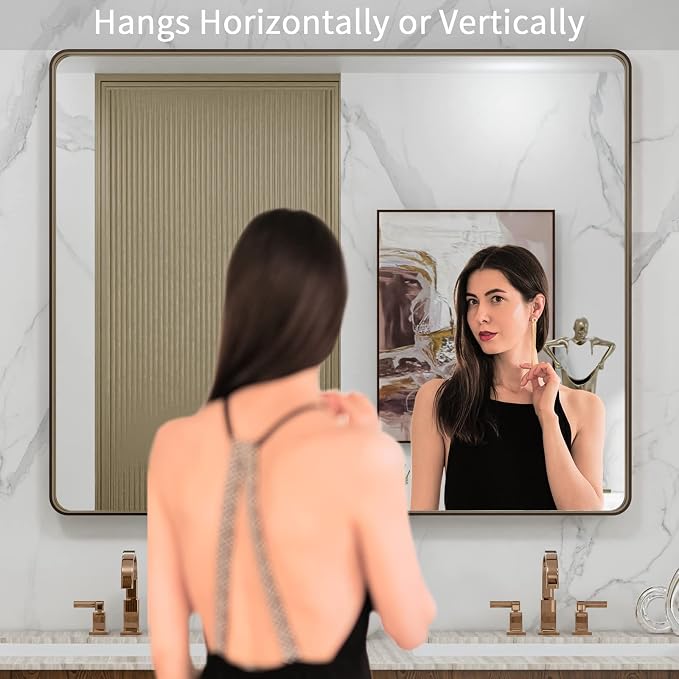 40”X32” Bronze Bathroom Mirrors