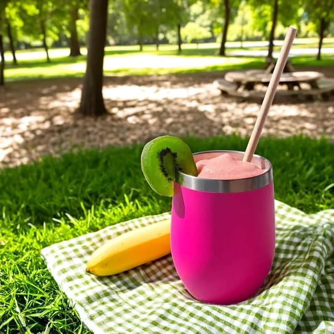 CHILLOUT LIFE 12 oz Stainless Steel Wine Tumblers 2 Pack