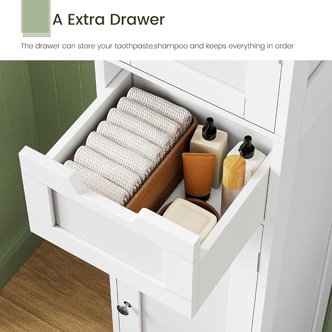 Tall Bathroom Cabinet, Slim Narrow Bathroom Storage Cabinet