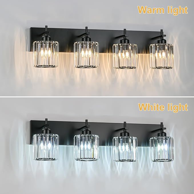 Black Crystal Bathroom Vanity Lights