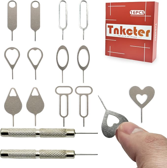 SIM Card Tool Kit with Eject Pins 16 Pcs Tray Openers Needle Ejector