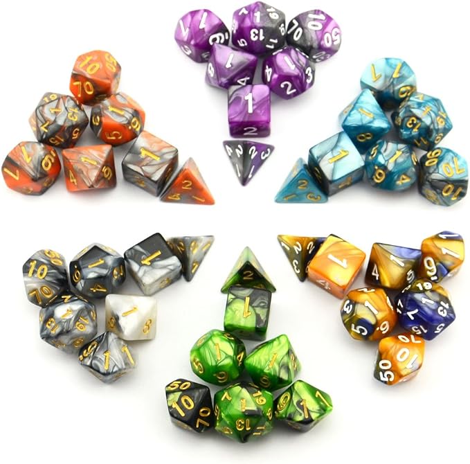 SmartDealsPro Double-Colors Polyhedral Dice Sets
