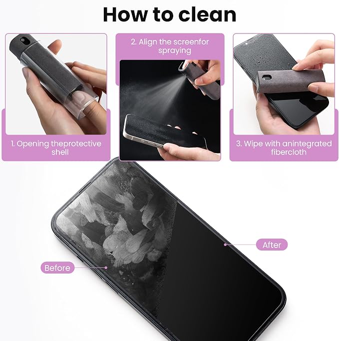 Screen Cleaner Spray and Wipe by ZERNBER- Computer Screen Cleaner, Laptop