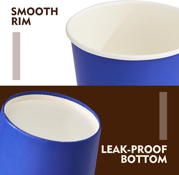 YEEHAW 16 oz Coffee Cups with Lids, 100 Pack | Heat & leak-proof paper