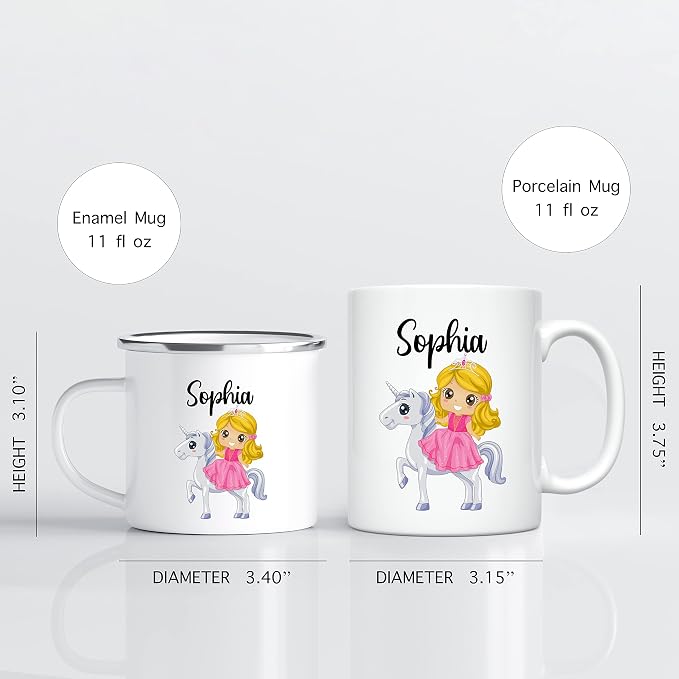 Personalized Mug for Kids, Girls | Customized Hot Chocolate, Coffee & Tea Cup |