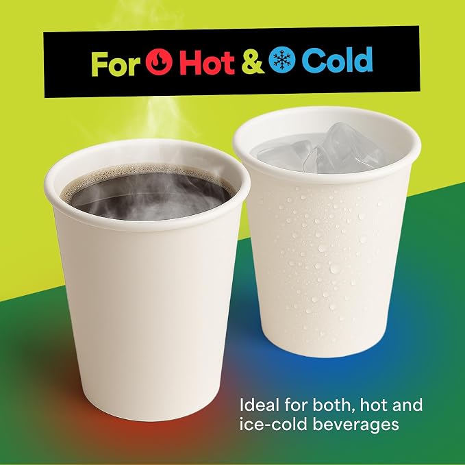 EconoHome 8 oz 50 Pack Disposable Coffee Paper Cups