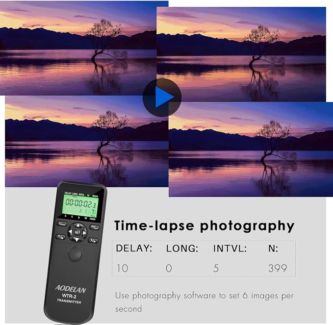Wireless Shutter Release Timer Controller and Intervalometer