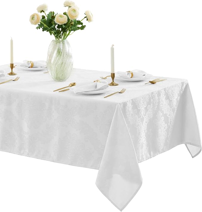Newbridge Barcelona Luxury Damask Fabric Napkins, 100% Polyester, No Iron