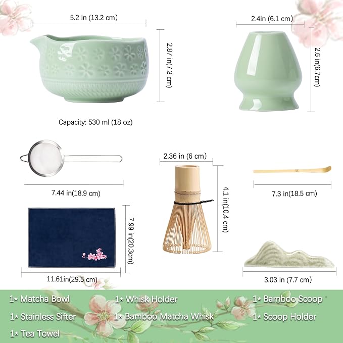 Buucup Matcha Whisk Set, Ceramic Matcha Kit