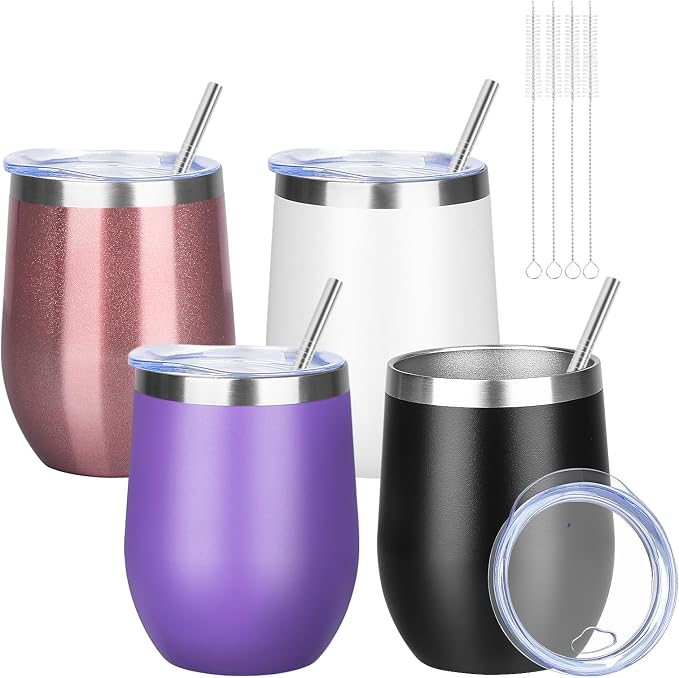 12oz/4 Pack Wine Tumbler Glasses