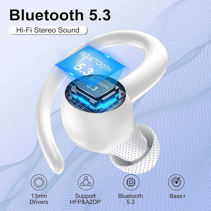 Wireless Earbuds Bluetooth 5.3 Headphones Sports, 48Hrs Playtime Bluetooth