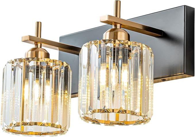 2-Light Crystal Bathroom Vanity Lights