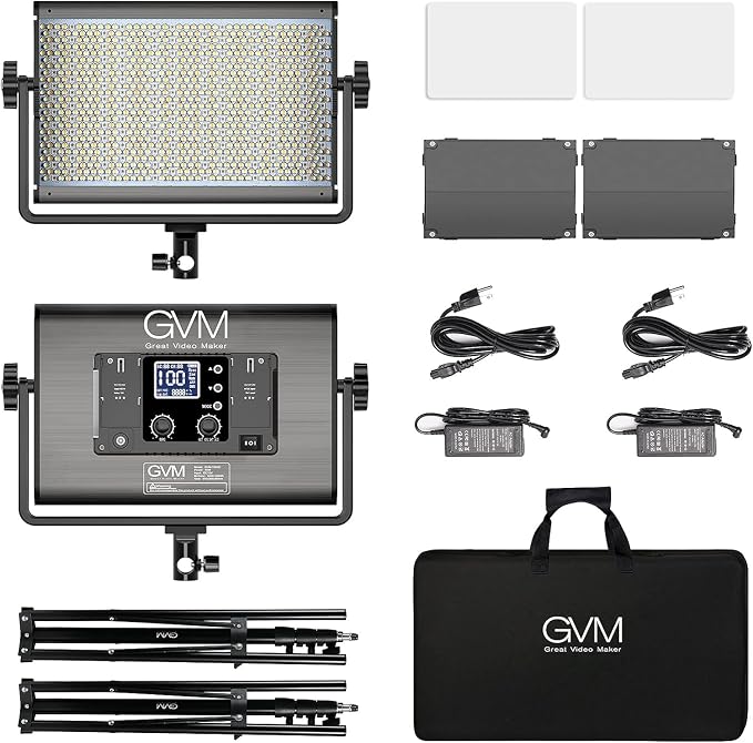 GVM 1300D RGB LED Video Light, 65W Video Lighting Kit