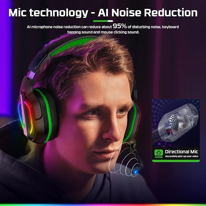 FC200 PC Gaming Headset for PS4, Xbox One, Noise Canceling Headphones