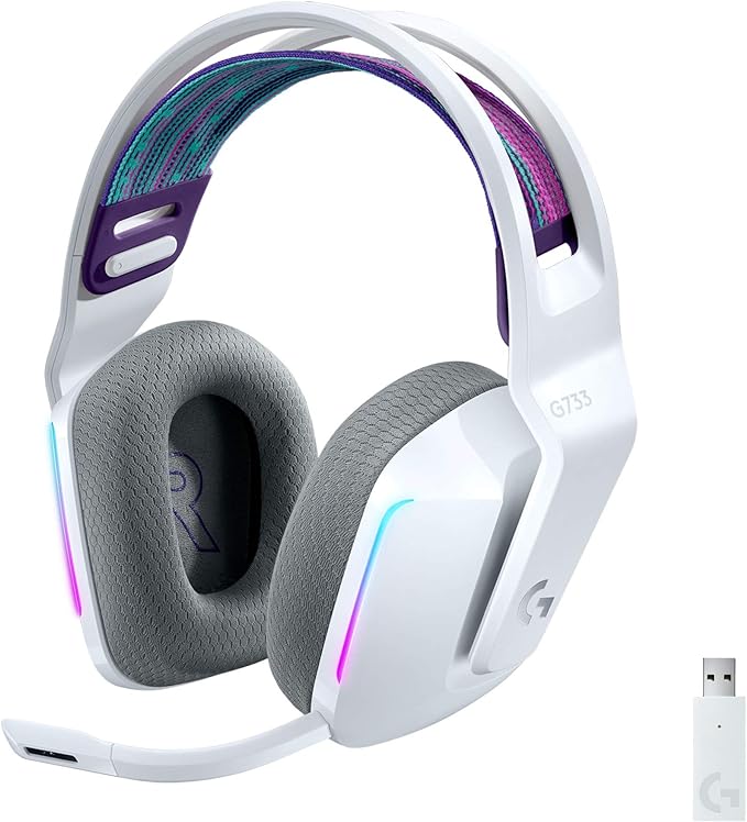 Logitech G733 Lightspeed Wireless Gaming Headset, Suspension Headband,