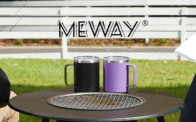 MEWAY 12oz Coffee Mug With Handle 4 Pack Bulk, Stainless Steel Insulated Travel