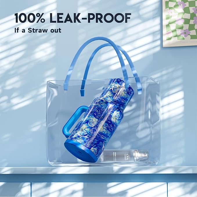 Meoky Tumbler with Handle and Straw