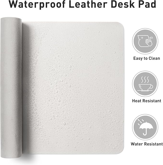 Aothia Leather Desk Pad Protector, Mouse Pad, Office Desk Mat, Non-Slip PU