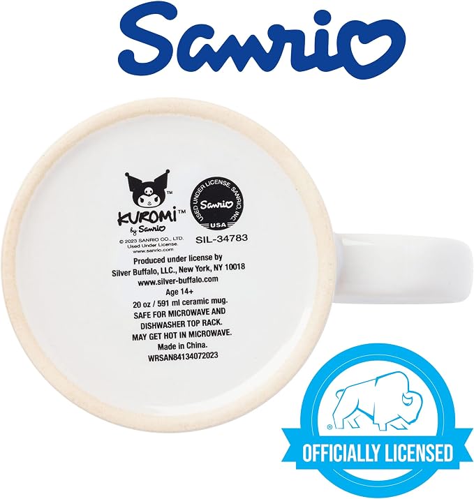 Silver Buffalo Sanrio Hello Kitty and Kuromi Poses, Ceramic Mug, 20oz | Hello