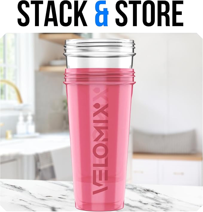 VELOMIX 2 Pack 28oz Protein Shaker Bottle, Leak Proof Shaker Cups