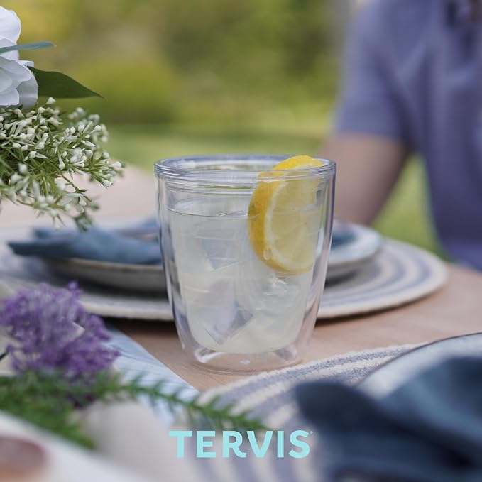 Tervis Clear & Colorful Tabletop 12oz Made in USA Double Walled Insulated