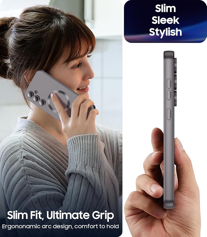 Magnetic for Samsung Galaxy S24 FE Case Slim Soft Silicone Bumper Shockproof