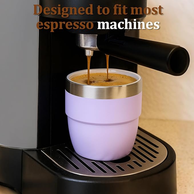 Zenbo 4 oz Espresso/Coffee Cups, Ceramic-Lined Double Wall Vacuum Insulated