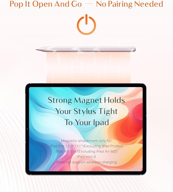 Stylus Pen for Apple iPad 6-11th Generation, 3X Battery Life, USB-C Fast