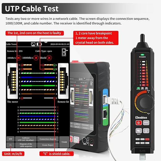 Multifunction RJ45 Network Caber Tester, UTP Cable Tester Ethernet Cable Tracer