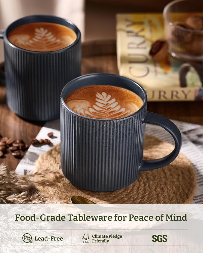 famiware Coffee Mug Set for 4, Star 16 oz Catering Mugs Cup Set