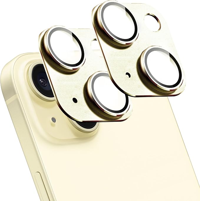 2 Pack Camera Lens Protector for iPhone 15 / iPhone 15 Plus, AR Tempered Glass